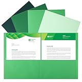 Dinifee 24 Stück Dokumentenmappen, 2 Fächer, 4 Farben, Farbverlauf, Grün, Dokumentengröße, für Dokumente, Schule, Büro, Zuhause, Geschäftsbedarf