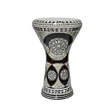 Darbuka Doumbek Drum Tabla 17/44.5 cm Intarsien Perlmutt mit Gratis Tasche (Brown Sun)