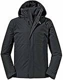 Schöffel Herren Jacket Gmund M, wind- und wasserdichte Regenjacke, atmungsaktive Outdoor Jacke, Wanderjacke mit verstaubarer Kapuze, black, 54