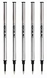 Rollerball Kugelschreiber-Minen, Schwarze Tinte (5er Pack). Diese Minen sind kompatibel mit den meisten nachfüllbar Rollerball Stifte