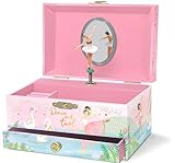 Musikalische Ballerina Schmuckkästchen für Mädchen – Kinder tanzende Ballerina Musikbox Spiegel, Ballett Geschenke für kleine Mädchen, Schmuck-Boxen, Geburtstag Geschenk, Alter 3–10, rosa
