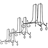 BELLE VOUS Tellerständer Metall (6 Stück) - 3 Größen 10, 15 und 20cm - Schwarze Teller Ständer aus Metall für Dekorative Teller, Fotos/Bilder, Tischkunst und als Buch Ständer