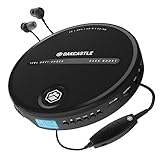 Persönlicher CD Player | Tragbarer Walkman mit In-Line-Kopfhörern | 7 Stunden Akkulaufzeit, AUX-Kompatibilität im Auto | Bass Boost, Hold Lock und Anti-Skip-Funktion | OAKCASTLE CD10