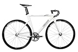FabricBike AERO - Fixed Gear Fahrrad, Single Speed Fixie Starre Nabe, Aluminium Rahmen und Carbon-Gabel, Räder 28', 5 Farben, 3 Größen, 7.95 kg (Größe M) (Glossy White & Black, M-54cm)