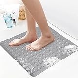 RISVOWO Duschmatte rutschfest 53x53cm, Antirutschmatte Dusche in Premium-Qualität, PVC Shower Mat Non Slip mit Saugnäpfen, antibakteriell & maschinenwaschbar