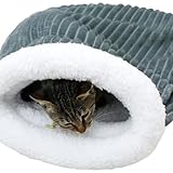 Haustier-Kuschelbett, abnehmbares Haustierbett, Katzenschlafbett, kleines Hundebett, waschbares Haustierbett, Schlafhöhle, Haustierversteck Wärmekissen, Sack, Haustier-Schlafbett für Katzen, kleine