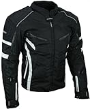 HEYBERRY Kurze Textil Motorrad Jacke Motorradjacke Schwarz Weiß Gr. L