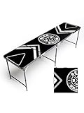 BeerBaller® Allblack Beer Pong Tisch | Klappbarer Bierpong Tisch mit Bällehalter & 6 Bier Pong Bälle | Trinkspiel | Bierpong Tische (ohne Cupholder (schwarzer Rahmen))