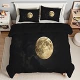 Bettdecke 135x200 Mond Steppdecke 135x200 Wolken 4 Jahreszeiten Bettdecken mit 2 Kissenbezug, Waschbar Microfaser Bettzeug, Warme Weiche Bettdecke ohne BezugT5444