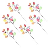 HOLIDYOYO Osterei-Baumzweige 6 Stück Künstliche Frühlings-Eierstiele Bunte Ostereier-Picks Blumenstrauß Für DIY Ostern Blumenarrangement Herzstück Vasenfüller