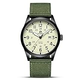 LN LENQIN Herren Militär Uhr - 30M Wasserdichte Armbanduhr, Analog Quarz Mit Datum, Nylon Band, Armee Taktische Sportuhr für Männer
