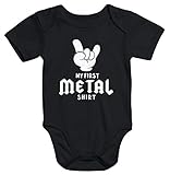 MoonWorks® Kurzarm Baby Body My First Metal Shirt Hardrock Heavy Metal Bio-Baumwolle schwarz 0-3 Monate