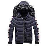 Winterjacke Herren,Herren Übergangsjacke Warm DaunenjackeSteppjacke Wintermantel Warme Jacke Outdoorjacke Mantel Warm Gefütterter Herrenjacken Leichte Wintermantel mit Kapuze