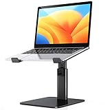 Babacom Laptop Ständer, 8 Höhenverstellbar Aluminium Laptop Stand, Ergonomischer Belüfteter Laptopständer Kompatibel mit MacBook, Air, Pro, Lenovo, Dell, Alle 10'-16' Notebooks - Schwarz