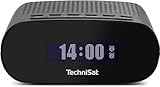 TechniSat TECHNIRADIO 50 - Kompakter Radiowecker (DAB+, UKW Wecker mit großem LCD-Display, Dual-Alarm, Kopfhöreranschluss, 1 Watt, USB-Netzteil) schwarz