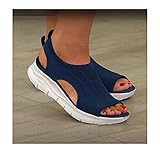 Sommer waschbare Slingback Orthopädische Slide Sport Sandalen, Orthopädische Slide Sport Sandalen, Super Bequeme Sport Strick Sandalen, Mesh Weiche Sohle Casual Damenschuhe (37,Blue)