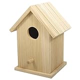 Rayher Kleines Deko-Holz-Vogelhaus, zu Dekorationszwecken geeignet, 12,5 x 10 x 17 cm (Höhe), zweiteilig, Vogelhaus zum Aufstellen, abnehmbares Dach, FSC zertifiziert naturfarben, 62291000