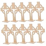 OATIPHO 10 Stück unlackierte Kreuzanhänger aus Holz, Dekoration für Bastelarbeiten