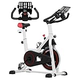 HOMCOM Heimtrainer Fahrrad Hometrainer Fahrrad mit LCD-Display, verstellbarem Sitz, Rollen, Indoor Fitnessbike mit Becherhalter für Zuhause, Stahl, weiß