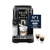 De’Longhi Magnifica Start - Perfetto Kaffeevollautomat mit LatteCrema-Milchaufschäumer, 4 One-Touch-Getränke, Cappuccino, Espresso Kaffeemaschine, Soft-Touch-Bedienfeld, Schwarz (ECAM220.91.B)