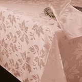 Romanstile kleine Tischdecke Mitteldecke 80x80 cm abwaschbar Rosa Frühling Blumen Damast quadratisch wasserabweisend Tischtuch Tischwäsche für Ostern,Spring,Outdoor,Garten,Balkon,Sommer