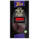Tirma Zero Dunkle Schokolade 70% ohne Zuckerzusätze | 70% Kakao | Geeignet für Keto-Diät | Vegan | Glutenfrei | Vegetarisch| Spanische Schokolade| Geeignet für Diabetiker| 125g
