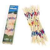 WOODENFUN 43cm Mikado Spiel Outdoor Holz-Spielzeug 41pcs Pickup Sticks für Kinder 3+ und Erwachsene Familie Party Spiele