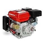 EBERTH 6,5 PS 4,8 kW Benzinmotor Standmotor Kartmotor mit Reduktionsgetriebe 2:1, E-Start, Benzin Motor mit 20 mm Ø Welle, Ölmangelsicherung, 4-Takt, 1 Zylinder, 196 ccm, Antriebsmotor mit Getriebe