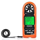 BTMETER Anemometer Handheld, BT-816B Digitaler Windmesser windmessgerät 0.3~30 m/s misst Windgeschwindigkeit, Windtemp, Windchill für HVAC CFM Drohne Schießen Boot mit Hohe Präzision +/- 5% 2 °C