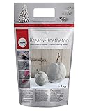 Rayher Kreativ-Knetbeton 1kg- im handlichen, wiederverschließbarem Beutel- für kreative Ideen zum Formen, Kneten, Modellieren und Ummanteln – Bastelbeton für kreative Beton-Looks, 34211000