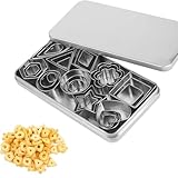 Ausstechformen Weihnachten Set, 30 Stück Mini Ausstecher Set, Verschiedene Formen und Motive, DIY Klein Plätzchen Ausstecher für Tortendekorationen, Zuckerkuchen, und Kekse