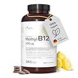 Methyl B12 Lutschtabletten 500 µg. Hochdosiertes aktives Vitamin B12 in Form von Methylcobalamin mit frischem Zitronen Geschmack (365) b'sain