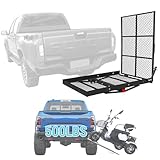 Hochleistungs-Elektromobilträger Aus Stahl, Zusammenklappbare Rollstuhlrampe, 500lbs Kapazität, Anhängerkupplungs-Lastenträger, Anhängerkupplungsträger Mit 2-Zoll-Anhängerkupplungsempfänger