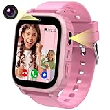Ruopoem Smartwatch Kinder, 4G Kinder Smartwatch mit GPS und Telefon Videoanruf, GPS Uhr Kinder Anruffunktion SOS Spiel Voice Wecker Schulmodus SIM IP68 Wasserdicht Handy, Geschenke für Mädchen Jungen