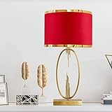 Moderne Tischlampe mit Metallsockel und Stoffschirm für Schlafzimmer, Wohnzimmer, klein, weiß, Nachttischlampe, Schreibtischlampe, Bauernhaus, Leselampe, Büroleuchte