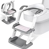 NCKIHRKK Toilettensitz Kinder mit Treppe,Kinder WC Sitz Toilette für Kinder mit Gepolstertem Sitz,Sicherheitsgriff,Rutschfester Tritt Töpfchen mit Leiter,Toiletten Trainer Toilettenaufsatz für Kinder