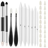 30 Stück Radierstift Papierwischer Set Zeichnen Zubehör Sketch Wiping Pen Mischschwammstifte für Skizzen Papierwischer Bleistift um Zeichnen für Schattierung und Weichzeichnung von Skizzen