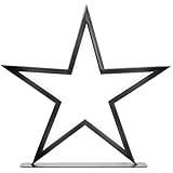 IC Winterworld LED Stern-Lampe aus Metall in schwarz mit Netzstecker, ca. 33 cm, ideal als Weihnachtsdeko für Tisch, Schrank Fenster, indirekt beleuchtet 144 LEDs