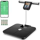 Onherm Körperfettwaage mit Handsensoren, 8 Elektroden Körperwaage Digital mit LCD Display, Ultra Precision Waage Körperfett und Muskelmasse mit APP, 32 Messdaten, zur Messung von Körperfett, BMI, usw