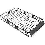 HOMCOM Dachgepäckträger Auto Dachkorb aus Metall 162x99x16cm Universal Gepäckträger Dachträger Tragfähigkeit von 100 kg Gepäckkorb für Camping, Grillen, Autoreisen Schwarz
