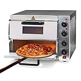 2-Etagen Pizza-Backofen 3000W mit Cordierit Stein für Pizza wie aus dem Steinofen Pizzaofen Backofen