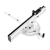 TCICOP Tischsäge Gehrungslehre Kreissäge Schiebeschlitten, Längenanschlag Kappsäge Gehrungsanschlag Winkel Verstellbar Miter Gauge Winkelanschlag für Führungsschiene, Geeignet für Holzbearbeitung