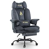 Symino Sofa-ähnliches Gaming Stuhl mit Umhüllendes Sitzerlebnis, Ergonomisch Chefsessel Bürostuhl, Wildlederimitat Schreibtischstuhl Höhenverstellbarer Office Chair Computerstuhl 130kg, Grau