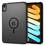 GUAGUA für iPad mini 7 Hülle 2024 (A17 Pro), iPad mini 6 Hülle 2021(6th Generation) [Kompatibel mit MagSafe] Matt Durchscheinende Dünn Stoßfest Magnetische Slim Case Cover (8,3'') Schwarz