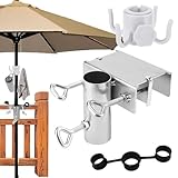 YANXINKE Sonnenschirmhalter Balkongeländer, Sonnenschirm Halterung Balkon, Sonnenschirm Halterung Balkon Anwendbar Ø25-38mm, Schirmständer Sonnenschirmhalter für Garten Terrasse Balkon Geländer