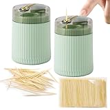 2 Stk Zahnstocherspender,Zahnstocherbox,Creative Automatic Toothpick Dispenser,Automatischer Pop Up Zahnstocherspender Automatischer Zahnstocherspender (Hellgrün)