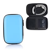 Festplattentasche Festplatten Case HDD Case Für 2,5 Zoll Festplatten und SSD, Stoßfest Hart Hülle Organizer für Tragbar SDD Externe Festplattentaschen, Reise Zubehör Organizer Etui Case -Blau