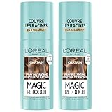 L'Oréal Paris Magic Retouch Instant-Spray Korrektor für Wurzeln und weißes Haar, Kastanienbraun, 2 x 75 ml