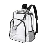 Kleiner Rucksack, Stadion-zugelassen, transparent, wasserdicht, transparent, College-Rucksäcke, Schwarz , A