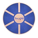 Yes4All Balance Board aus Holz; Brett mit hochwertiger rutschfester Oberfläche; Balance Trainer & Wackelbrett für das Ganzkörpertraining, Blau, 15,75'